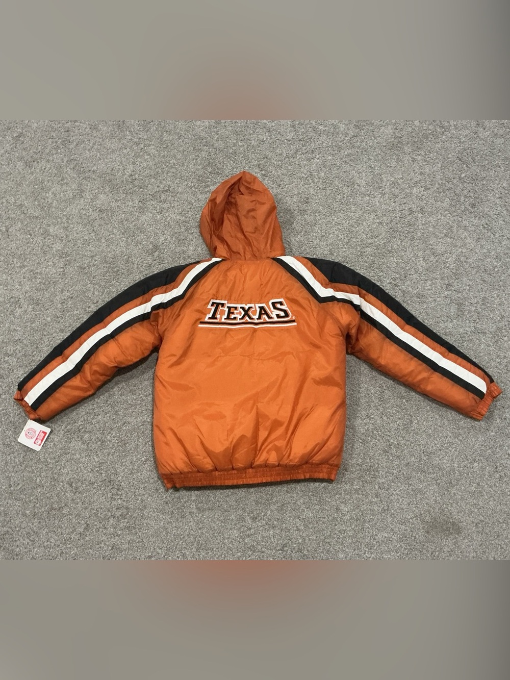 Vintage NWT Mighty Mac Texas Long Horn Pull Puffer Jacket Orange Size Youth L